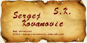 Sergej Kovanović vizit kartica